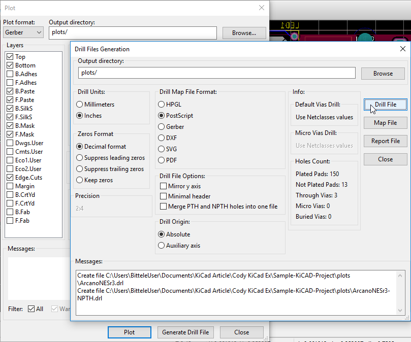 generate drill file generate drill file