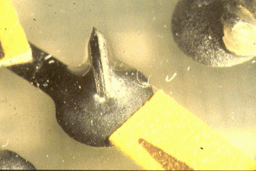 Figure 2: Degraded flux caused the solder to fail to wet the surface of this lead Figure 2: Degraded flux caused the solder to fail to wet the surface of this lead